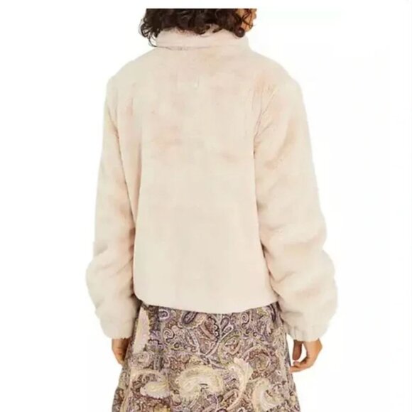 Sanctuary | Mock Neck Faux Fur Jacket in "Maple" Cream | Size Large - Picture 2 of 15